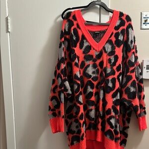 Torrid Red and Black V-Neck Sweater